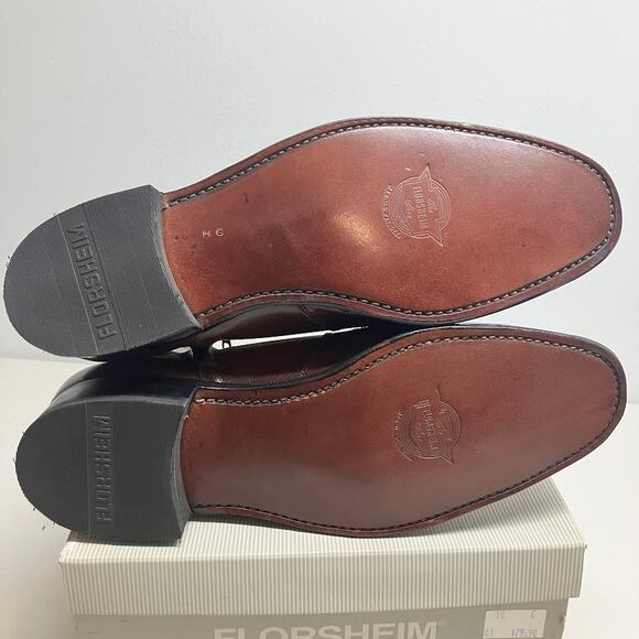 Florsheim Essex Moc Toe Zipper BEATLES Boot VINTAGE Black Cherry Mens Size 10 - Picture 9 of 15